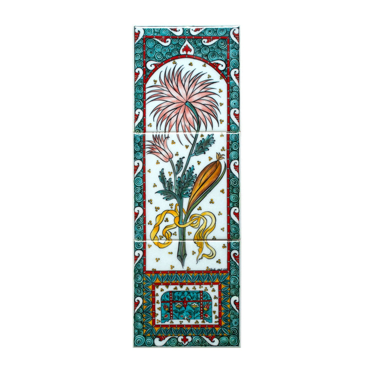 Ali Üsküdari Çiçek Tasarımı İznik Çini Pano No:4 - Panolar