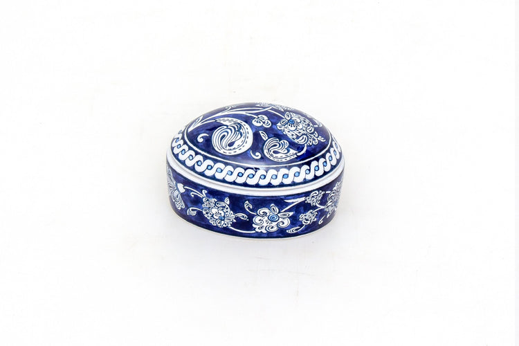 Baba Nakkaş Desenli İznik Çinisi Takı Kutusu - Takı Kutuları