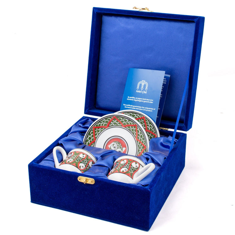 Balık Desenli Türk Kahvesi Fincan Takımı - Setler