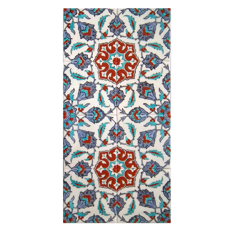 Hatayi and Rumi Patterned Iznik Tile Panel