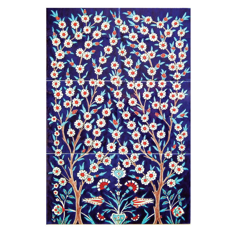 Hayat Ağacı İznik Çini Pano - 3 - Panolar