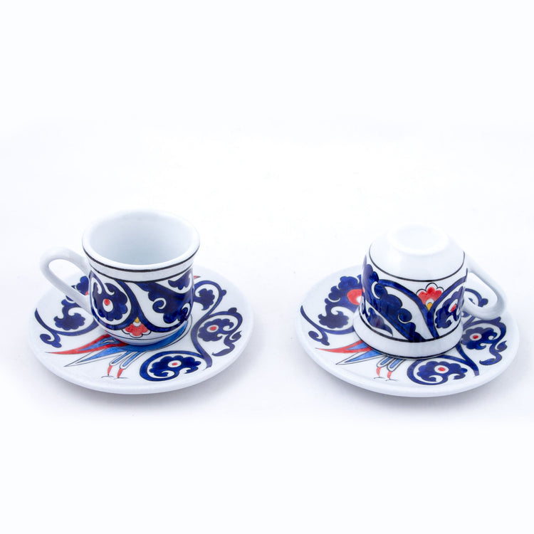 Kuş Desenli Türk Kahvesi Fincan Takımı - Setler