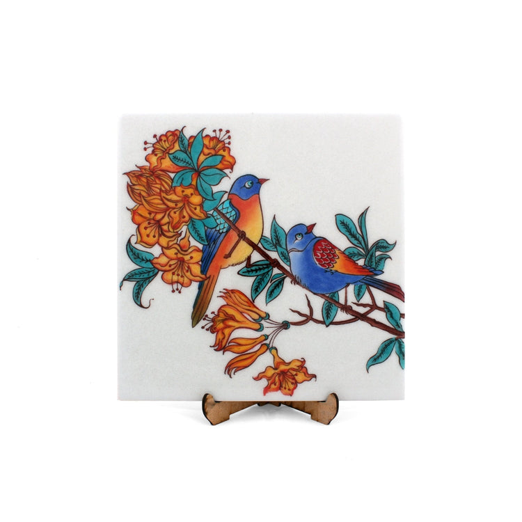 Kuş Figürlü İznik Çini Karo - Karolar