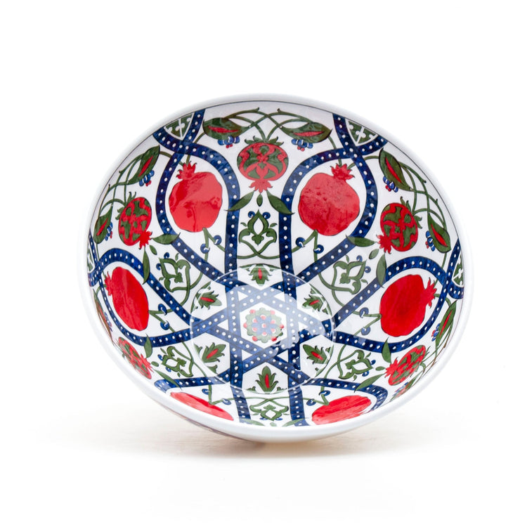 Nar Desenli İznik Çinisi Ayaksız Kase - Kaseler