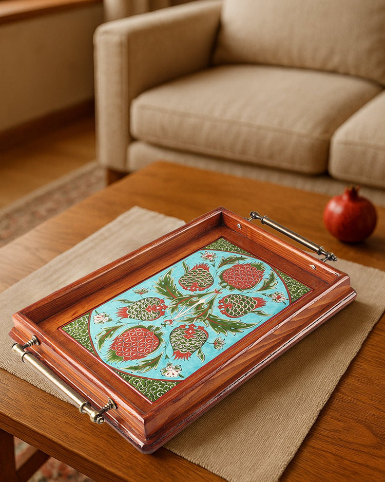 Nar Desenli İznik Çinisi Tepsi - lifestyle