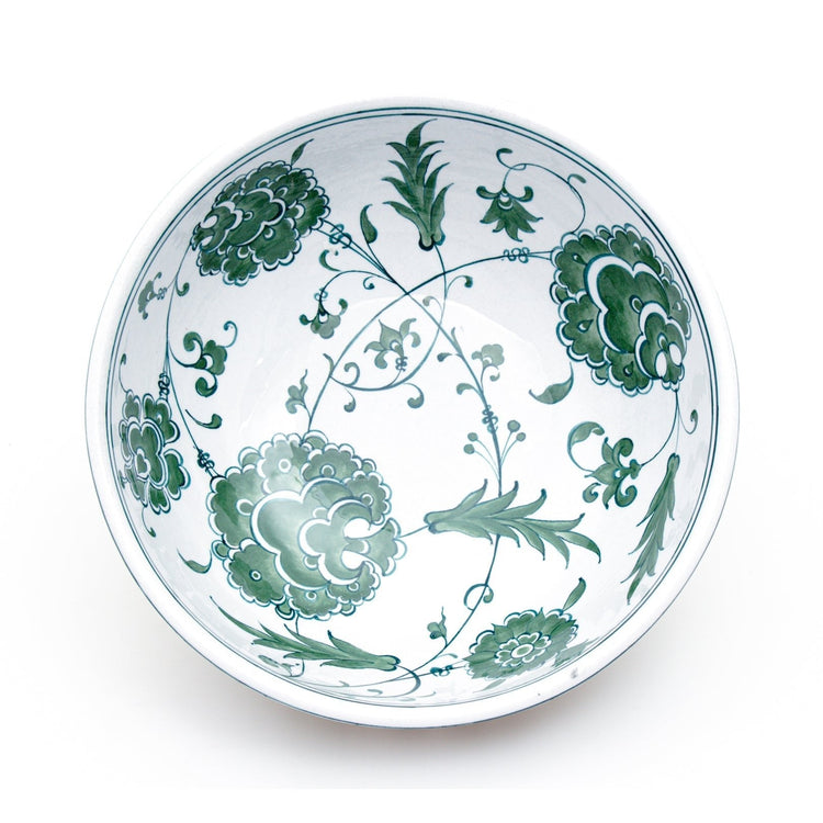 Yeşil Lotus Motifli İznik Çinisi Kase - Kaseler