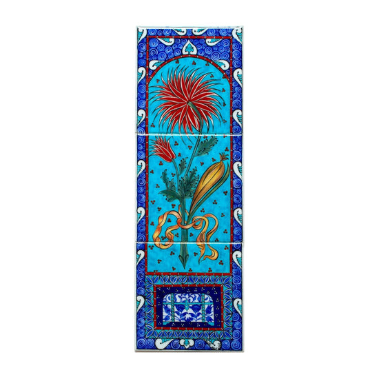 Ali Üsküdari Çiçek Tasarımı İznik Çini Pano No:4 - Panolar