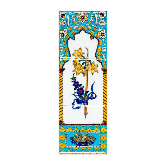 Ali Üsküdari Nergis Tasarımı İznik Çini Pano No:2 - Panolar