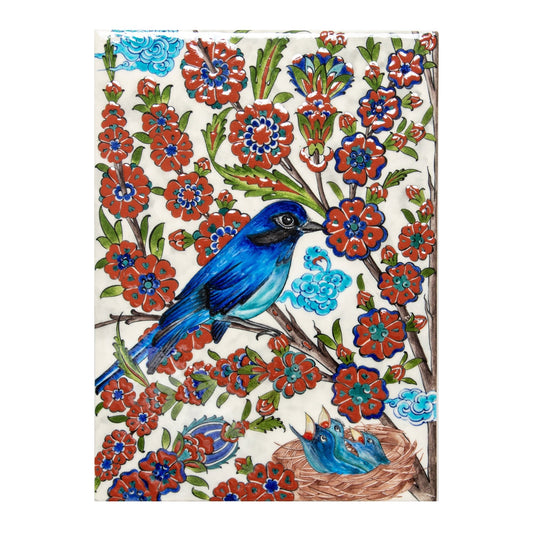 Anne Kuş ve Civcivler İznik Çini Pano - Panolar