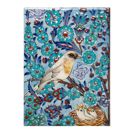 Anne Kuş ve Civcivler İznik Çini Pano - Panolar