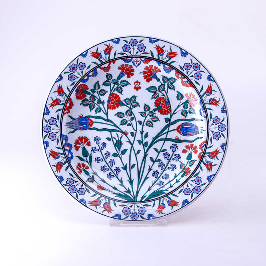 Ashmolean Müzesi Çiçek Desenli İznik Çinisi Tabak Replika