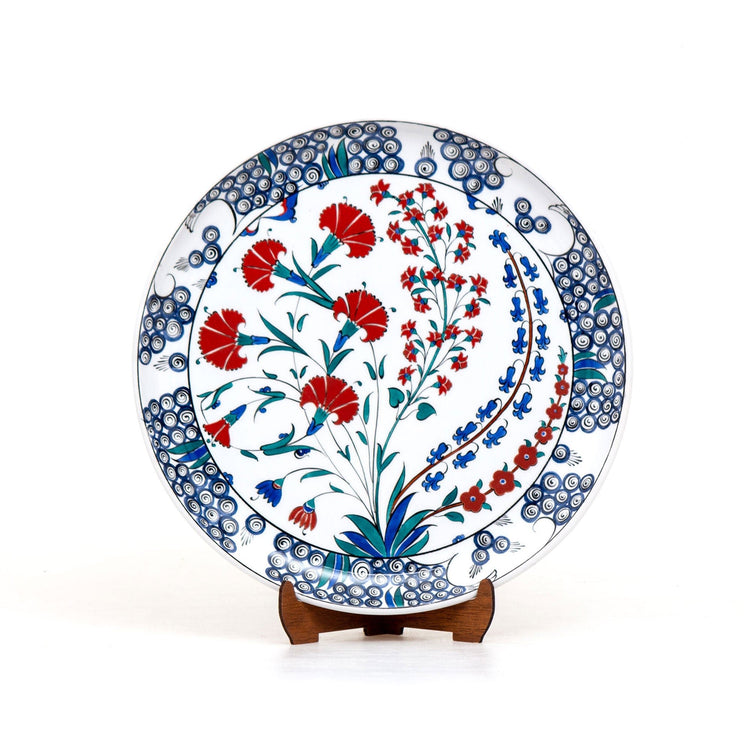 Ashmolean Müzesi Karanfil Desenli İznik Çini Tabak Replikası - Tabaklar