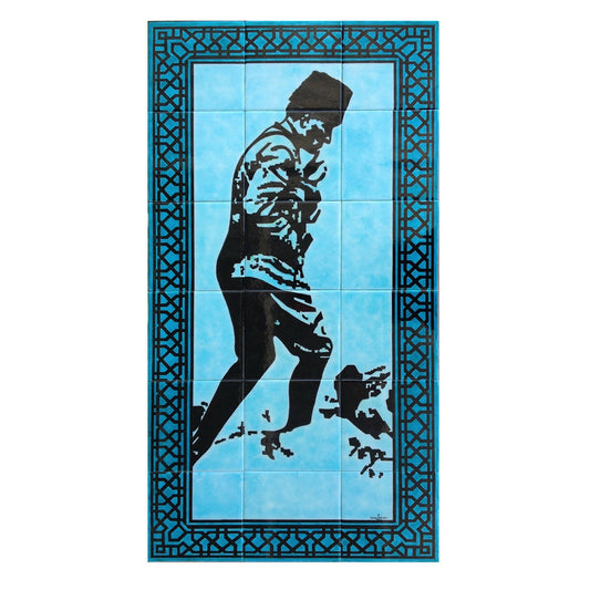 Atatürk Kocatepe Silüeti Desenli İznik Çini Pano - Panolar