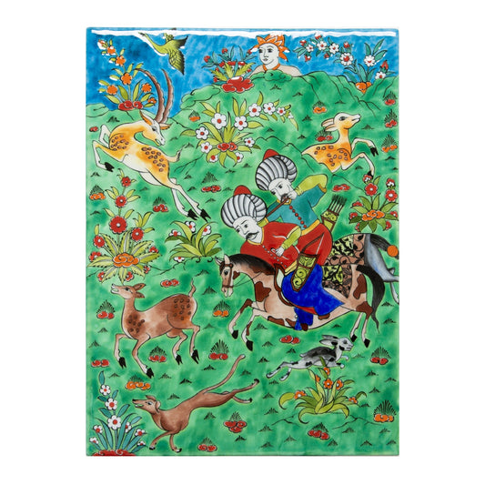 Avcılık Sahnesi İznik Çini Pano - 2 - Panolar