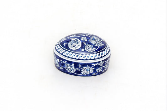 Baba Nakkaş Desenli İznik Çinisi Takı Kutusu - Takı Kutuları