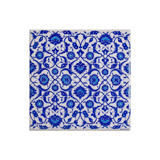 Baba Nakkaş Desenli Tek Parça İznik Çini Karo (40x40cm) - Karolar