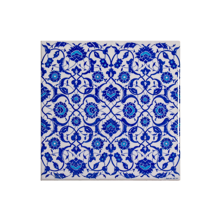 Baba Nakkaş Desenli Tek Parça İznik Çini Karo (40x40cm) - Karolar