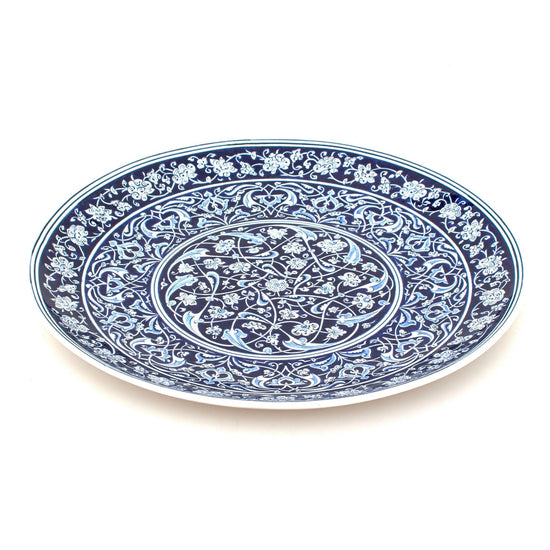 Baba Nakkaş Tasarımlı İznik Çinisi Büyük Düz Tabak No.1 - Tabaklar