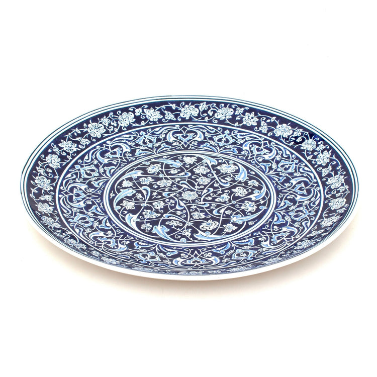 Baba Nakkaş Tasarımlı İznik Çinisi Büyük Düz Tabak No.1 - Tabaklar