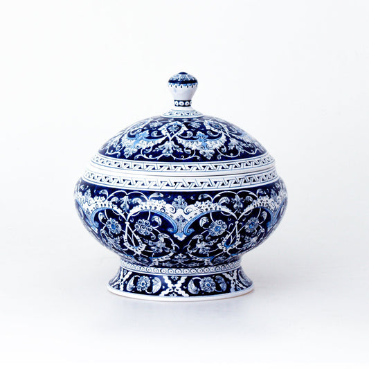 Baba Nakkaş Tasarımlı İznik Çinisi Kapaklı Kase - Kaseler