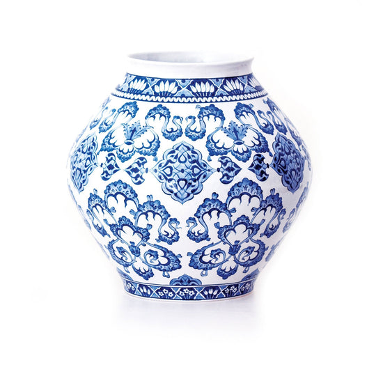 Baba Nakkaş ve Bulut Motifli İznik Çini Küp Vazo - Vazolar