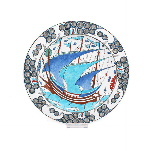 Benaki Müzesi Orhaniye Kalyonu İznik Çini Tabak - Tabaklar