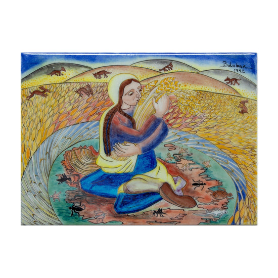 Bereket Ana İznik Çini Pano, Ressam İbrahim Balaban (37x27 cm) - Panolar