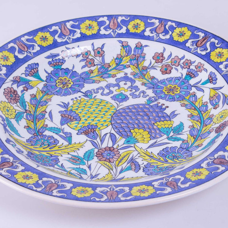 British Museum Damascus Style Patterned Iznik Ceramic Plate Replica