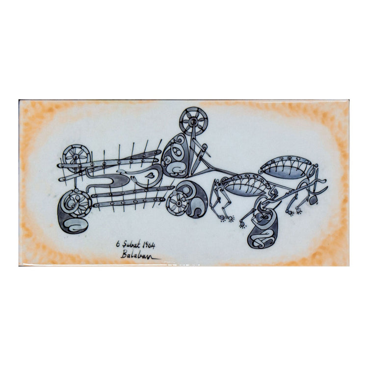 Cenaze İznik Çini Pano, Ressam İbrahim Balaban (40x20 cm) - Panolar