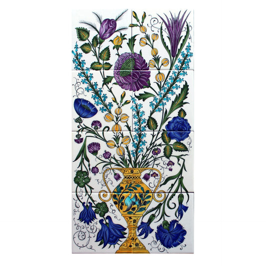 Çiçek Kompozisyonu İznik Çini Pano - Panolar
