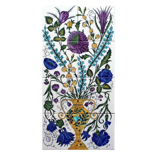Çiçek Kompozisyonu İznik Çini Pano - Panolar