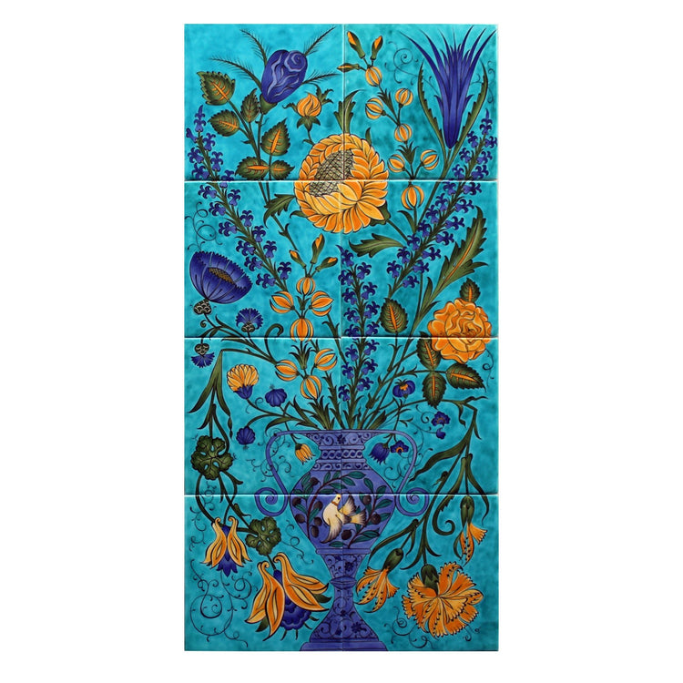 Çiçek Kompozisyonu İznik Çini Pano - Panolar