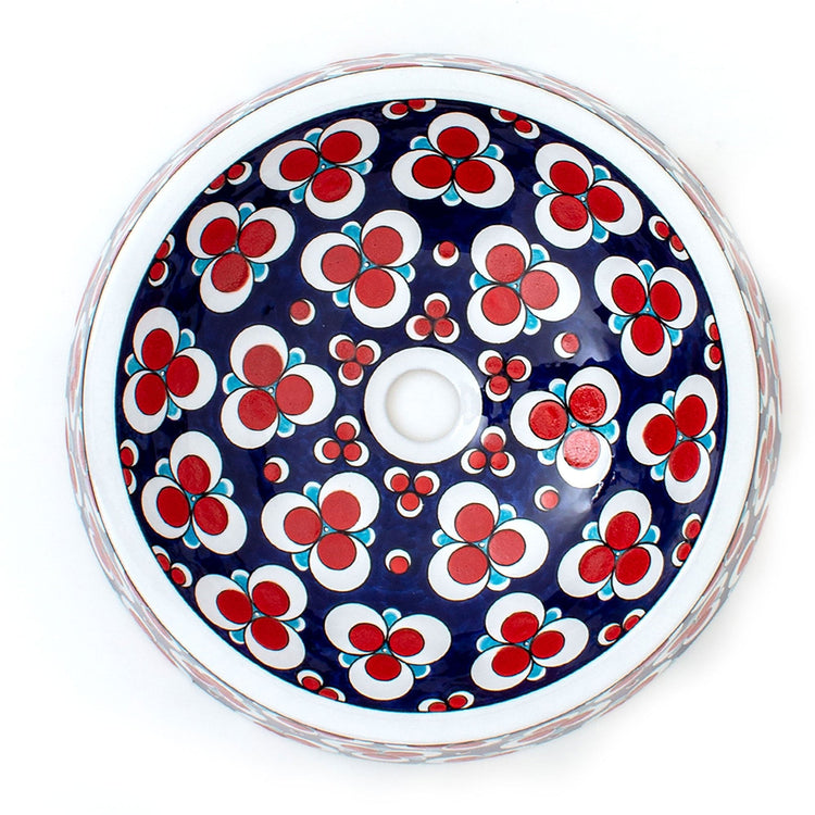 Çintemani Motifli İznik Çini Lavabo - Lavabolar