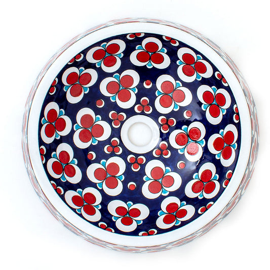 Çintemani Motifli İznik Çini Lavabo - Lavabolar