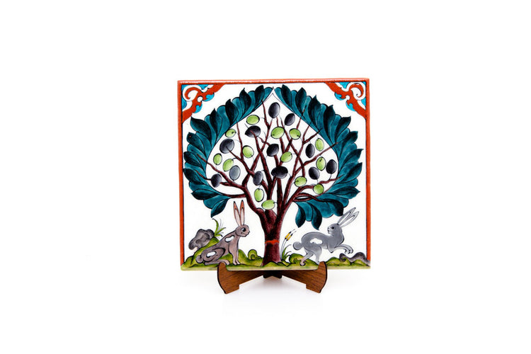 Doğanın Ritmi, Zeytin Ağacı ve Tavşanlı İznik Çini Karo - Karolar