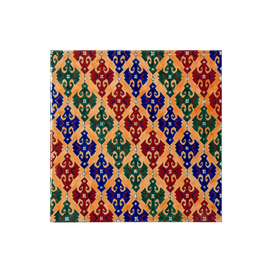 Elibelinde Kilim Desenli Tek Parça İznik Çini Karo (40x40cm) - Karolar