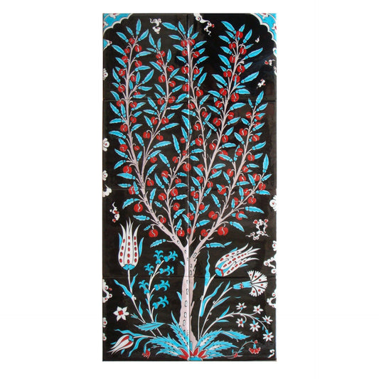 Elma Ağacı Desenli İznik Çini Pano - Panolar