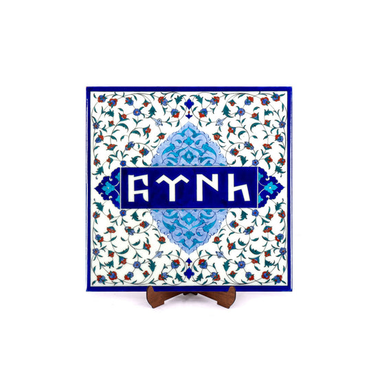 Göktürk Türk Yazılı İznik Çini Karo - Karolar