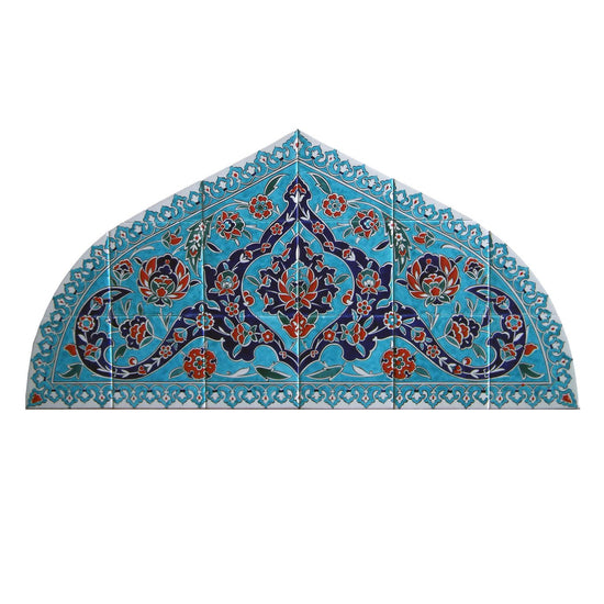 Hatayi Desenli Alınlık İznik Çini Pano - Panolar