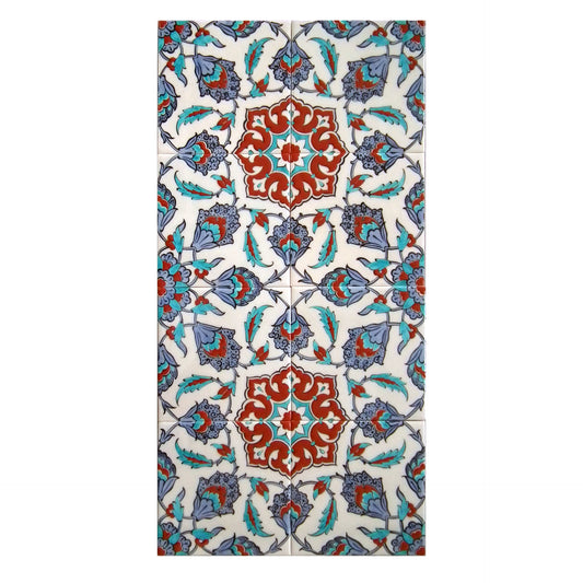 Hatayi and Rumi Patterned Iznik Tile Panel