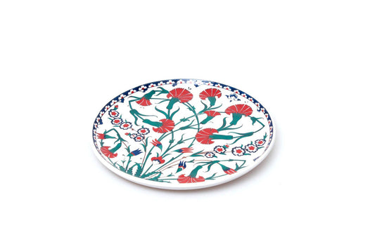 Homayzi Koleksiyonu Karanfil İznik Çini Tabak Replikası - Tabaklar