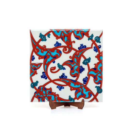 Hurde Rumi Desenli İznik Çini Karo No:1 - Karolar