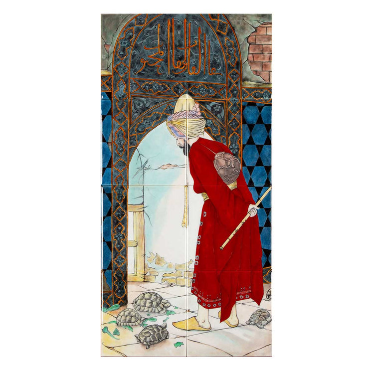 Kaplumbağa Terbiyecisi Tablosu İznik Çinisi Pano - Panolar