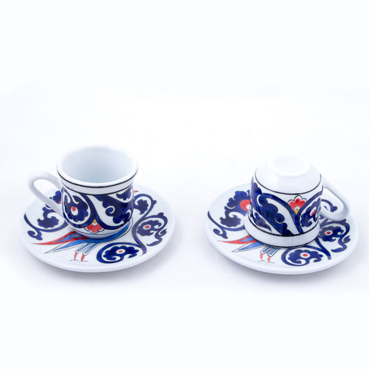 Kuş Desenli Türk Kahvesi Fincan Takımı - Setler