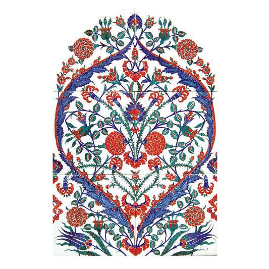 Lale ve Karanfil Desenli İznik Çini Pano - Panolar