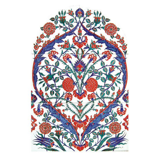 Lale ve Karanfil Desenli İznik Çini Pano - Panolar