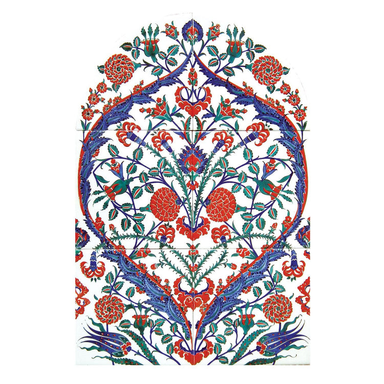 Lale ve Karanfil Desenli İznik Çini Pano - Panolar