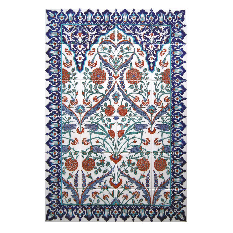 Laleler ve Karanfiller Natüralist İznik Çini Pano - Panolar