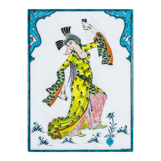 Levni’nin Osmanlı Minyatür Dans Eden Kadın İznik Çini Pano - Panolar