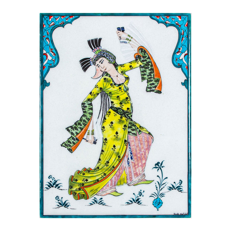 Levni’nin Osmanlı Minyatür Dans Eden Kadın İznik Çini Pano - Panolar